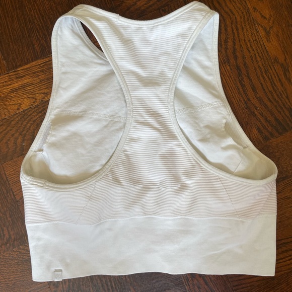 Ebb to Train *sun Lululemon Sports Bra size 8 white and pink high neck - Picture 5 of 14